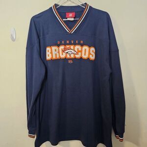 Vintage NFL Denver Bronchos V-neck Pullover Sweatshirt Size XL